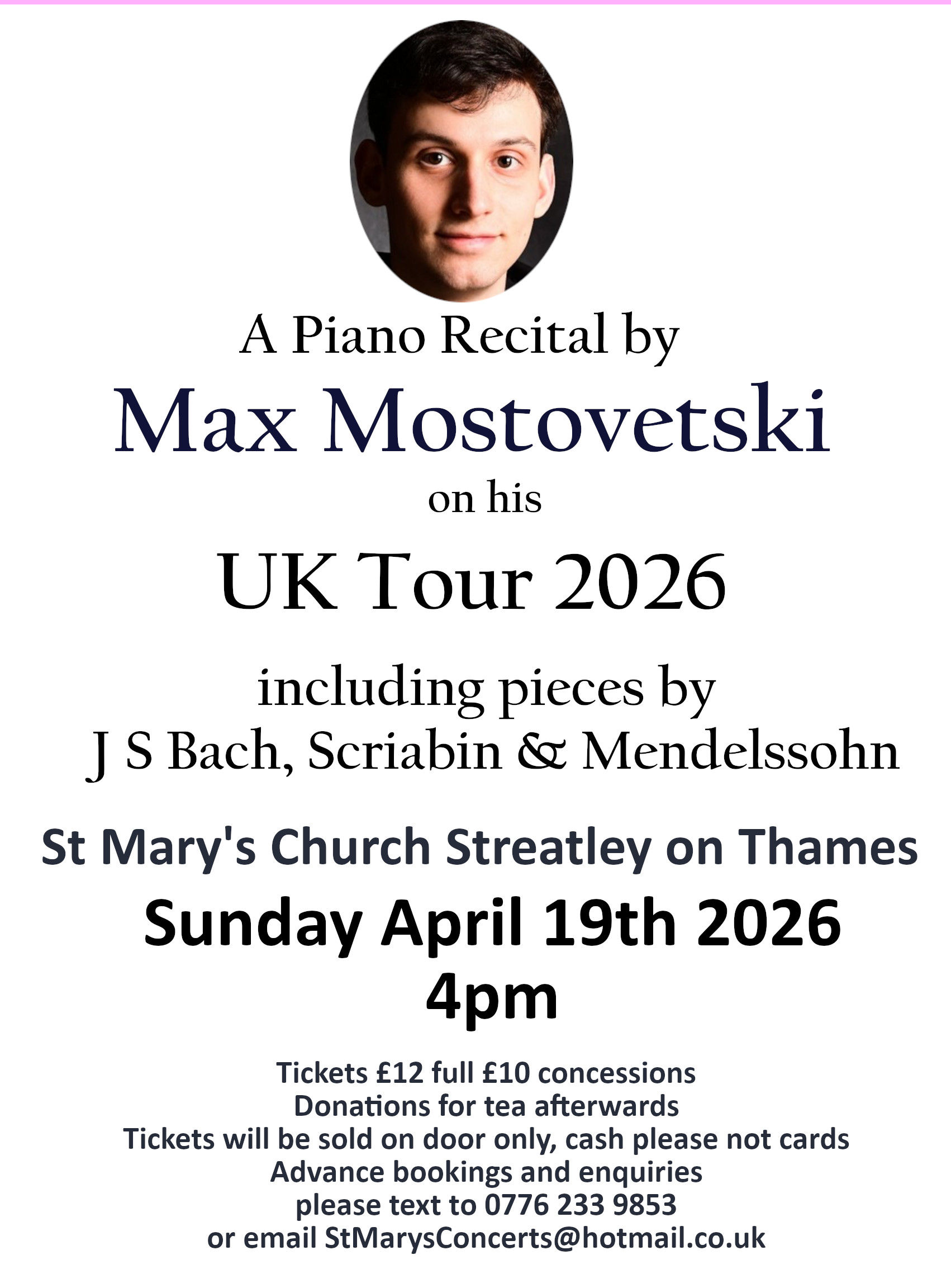 Max Mostovetski Piano Recital 